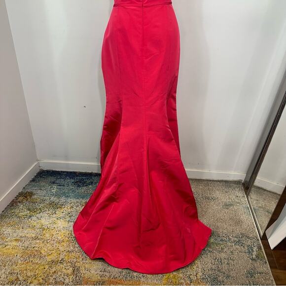Carolina Herrera NWT Azalea Pink Off Shoulder Trumpet Evening Gown Size 16 - Picture 9 of 12